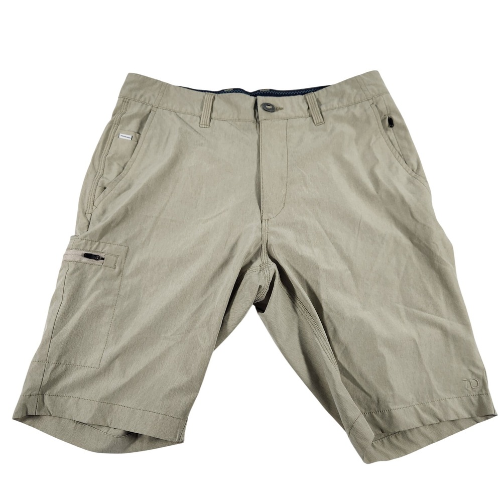 7Diamonds Mens Hybrid Shorts Size 30 Khaki Tan‎ Performance Stretch STS-1273